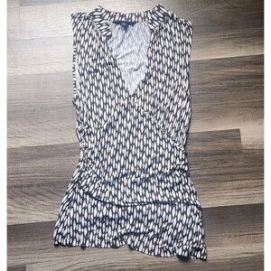 Banana Republic Sleeveless Brown And White Top Size M